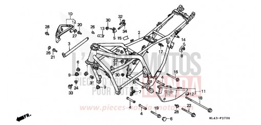 CARROSSERIE DE CHASSIS CB450SG de 1986